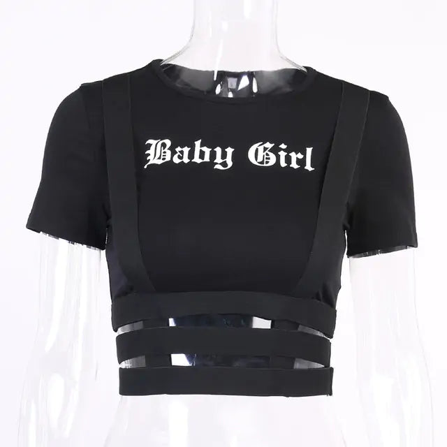 Crop Top O-Neck T-shirt - Shamz Glamour