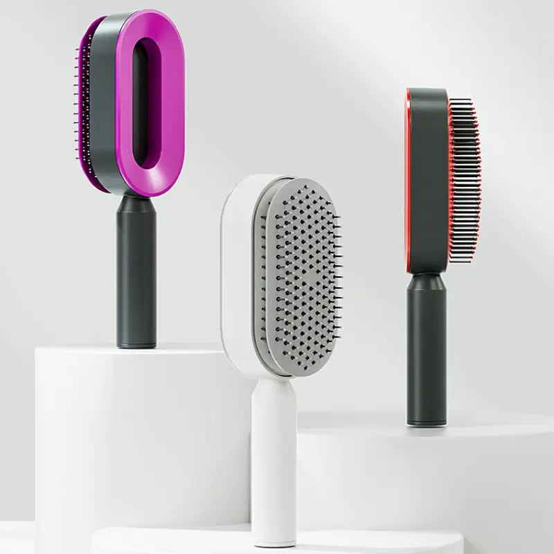 Self Cleaning Anti-Static Hair Brush - Shamz Glamour