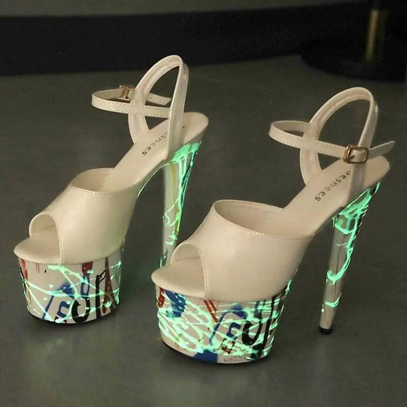 Leather Stiletto High Heels - Shamz Glamour