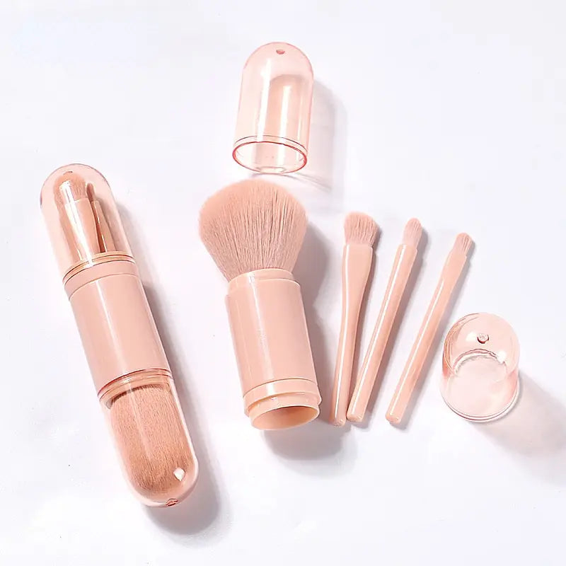 4-in-1 Retractable Mini Makeup Brush Set - Shamz Glamour