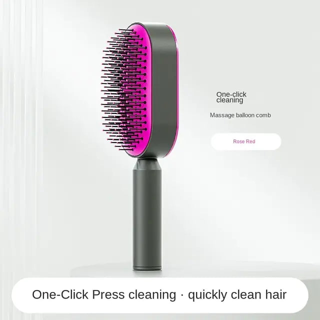 Self Cleaning Anti-Static Hair Brush - Shamz Glamour