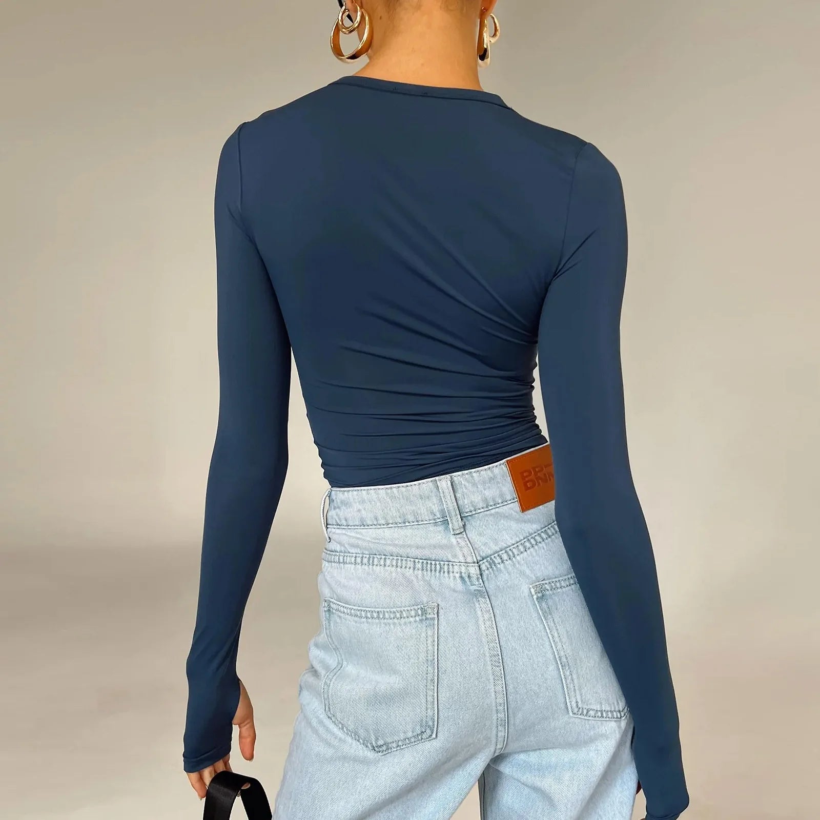 Women's Long Sleeve Solid T-Shirt - Shamz Glamour